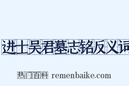 进士吴君墓志铭反义词是什么意思的图片
